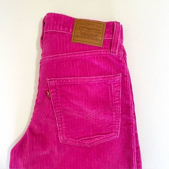 Levi’s Baggy Dad Corduroy Pants Mid Rise Loose Straight Leg Rose Violet Pink 25 - Picture 12 of 16